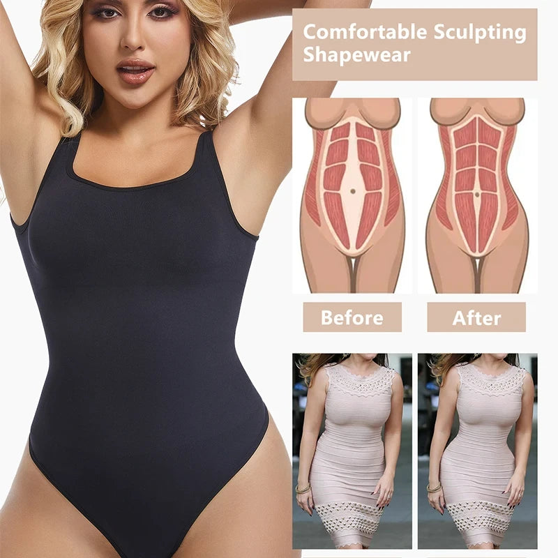 Tummy Control Thong Bodysuit